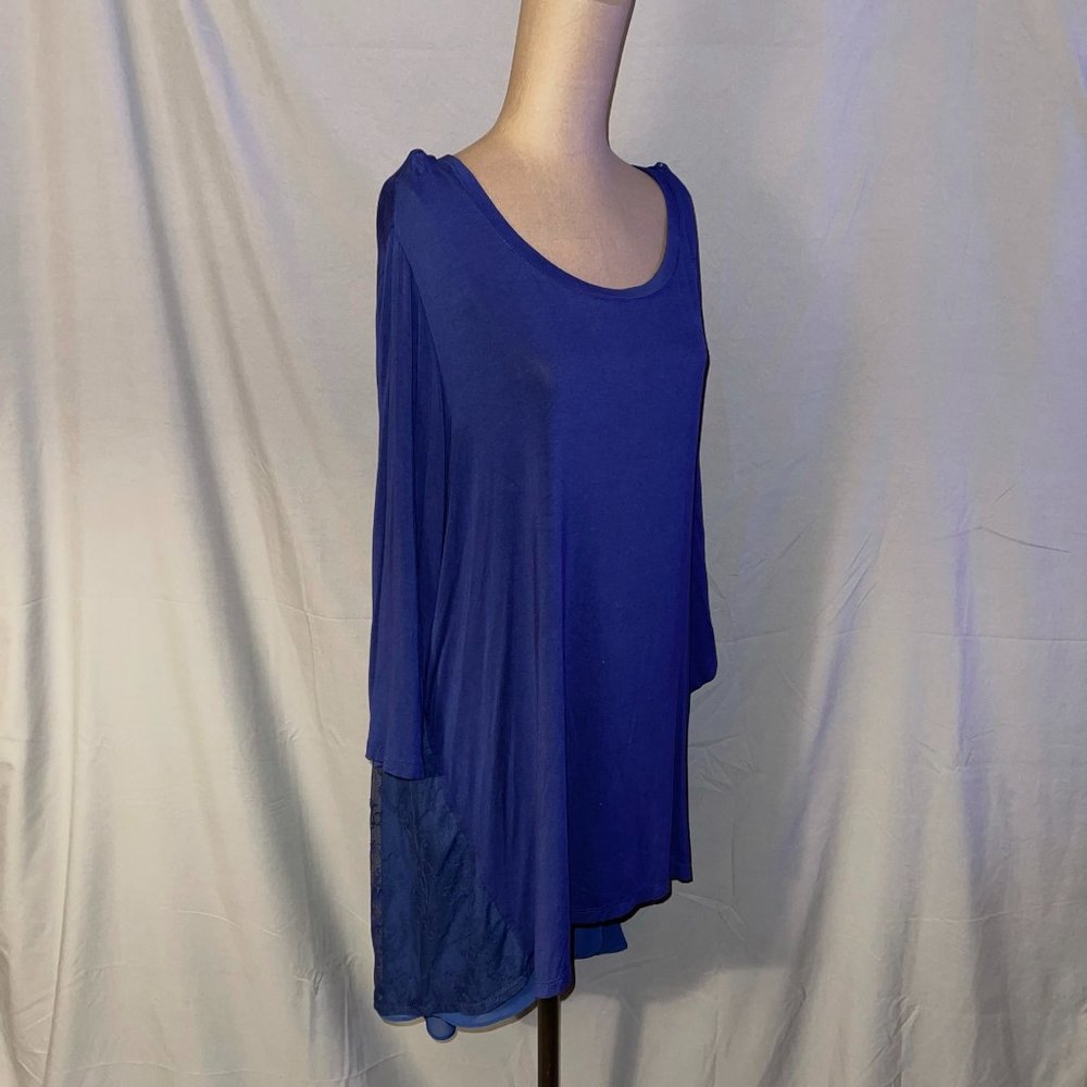 LOGO H/L Tunic w/ Lace Back - Blue